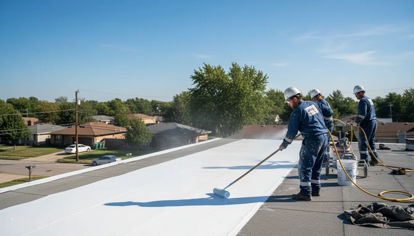 Commercial roof coating in Shirley, IL near me
